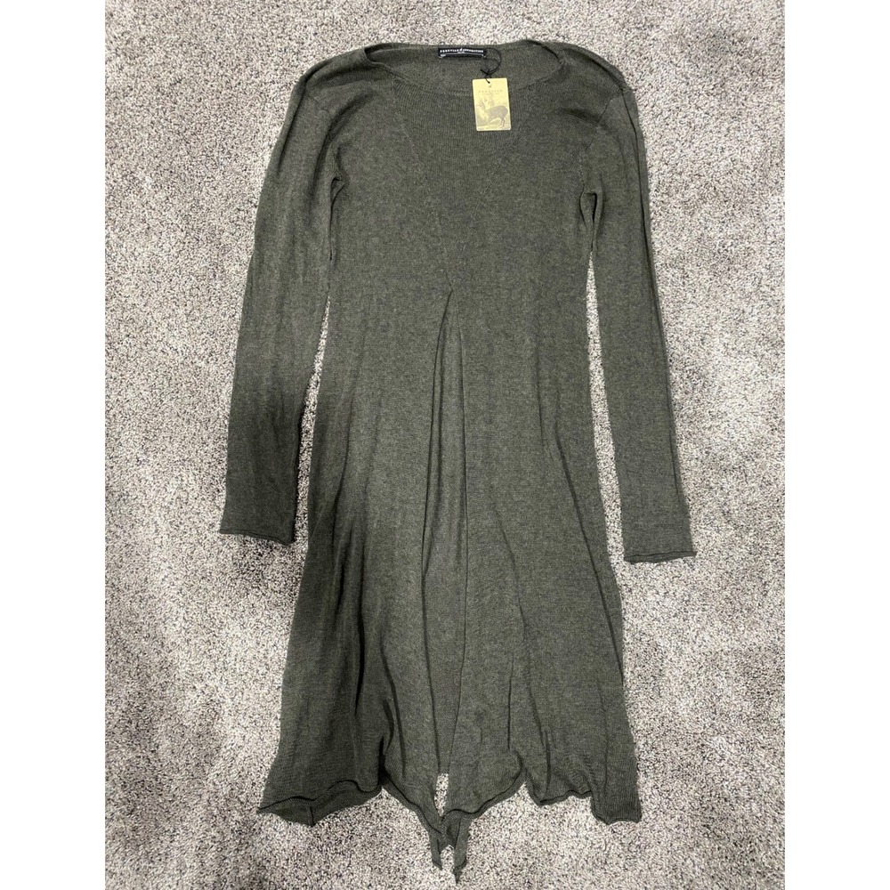 Peruvian Connection Flyaway Tunic Smoky Olive Green Long Sleeve Knit Peru NEW S